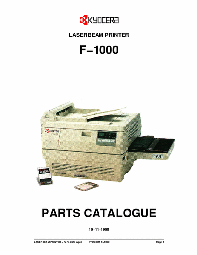 Kyocera F-1000 Kyocera Laserbeam Printer  F-1000 Parts Manual